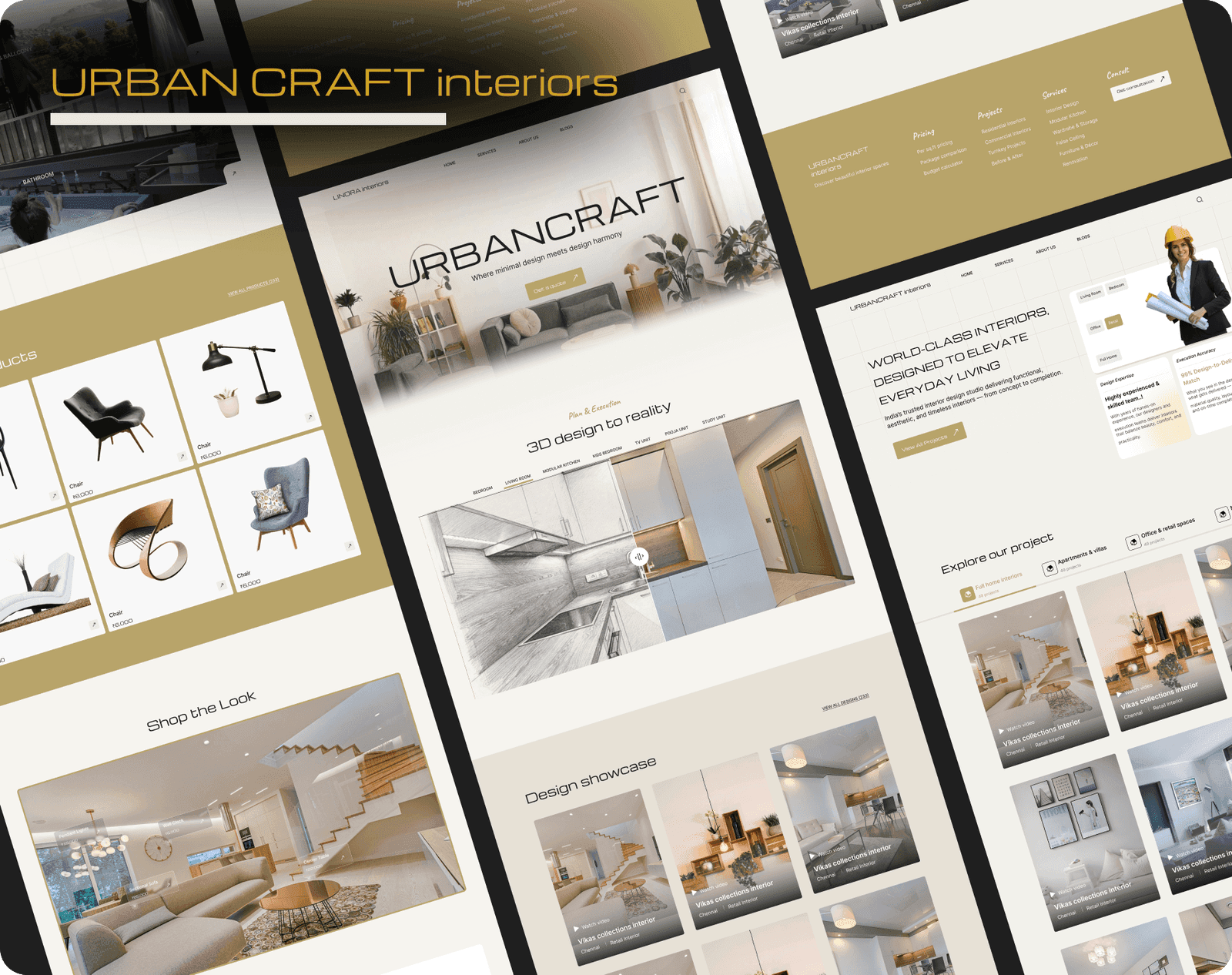 UrbanCraft furnished living room collection