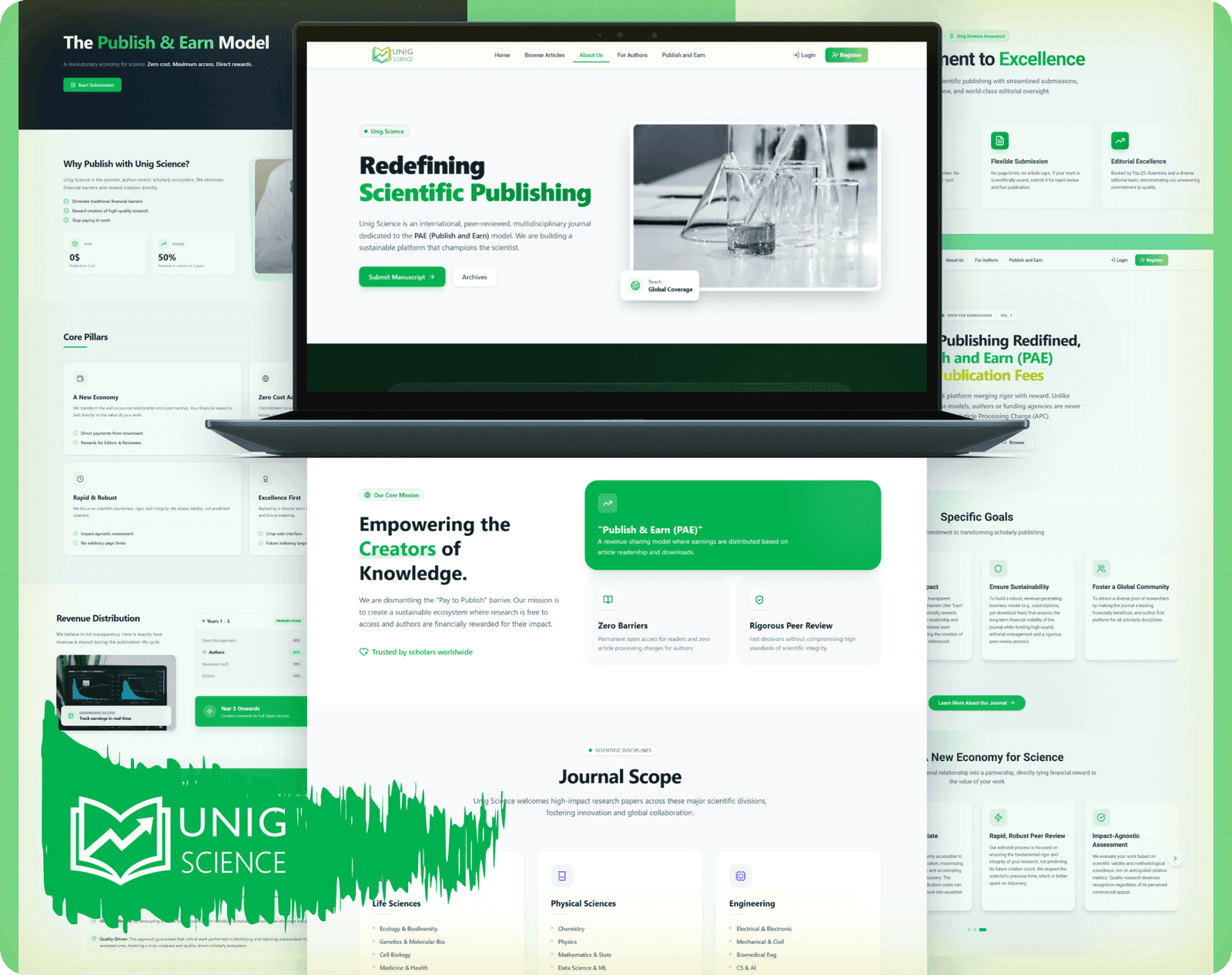 UNIG Science website and publishing platform