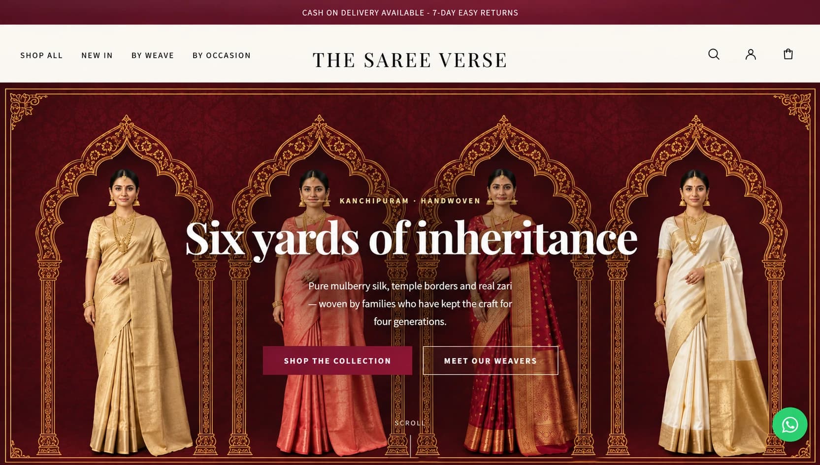 The Saree Verse application screens
